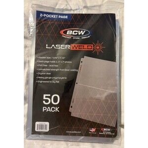 BCW - 50 LaserWeld Crystal Clear Photo Sleeves * Holds 2 - 5" x 7" Per Page